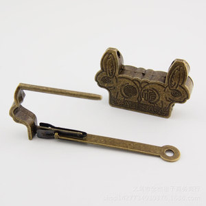 Rabbit Shaped Chinese Mini Antique Lock Brass Horizontal Opening Furniture Lock For Jewelry Box Durable Design - Product Image 4