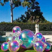Ballon miroir géant de 100 cm, 1 m, 40 pouces pour la décoration, ballon irisé scellé, grande boule brillante, ballon miroir gonflable publicitaire