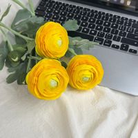 2 Tangkai Bunga Ranunculus Buttercup Artificial Real Touch, Rasa Lembut Seperti Asli, untuk Dekorasi Rumah, Pernikahan, Hari Ibu, Thanksgiving