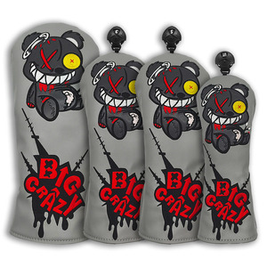 Housse de protection pour driver de golf en cuir PU imperméable de qualité supérieure # 3 # Housse de tête de club de golf hybride Fairway UT avec fermeture élastique 460cc personnalisée GH-723 - Product Image 1