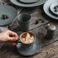 Assiette à pâtes rétro de luxe couleur unie, assiette à steak, tasse, vaisselle créative pour hôtel et restaurant, service de table pour l'après-midi