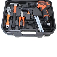 Kit de Perceuse Sans Fil et Marteau à Griffes de Haute Qualité 59 Pièces, Ensemble d'Outils Électriques avec Perceuse à Chocs et Tournevis Électrique pour Usage Domestique