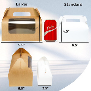Scatola di Carta Rettangolare Stile Vintage con Finestra Trasparente, Pieghevole e Portatile <span class=keywords><strong>per</strong></span> Caramelle, Biscotti, Frutta e Torte Natalizie - Product Image 2