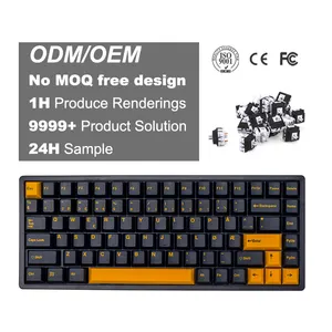 Doubleshot Double Shot black yellow Keycaps Pbt Oem 60% 84 64 61 68 Mechanical Keyboard Gaming for pc gamer
