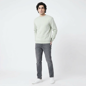 Sudadera de Felpa de Algodón Lisa, Venta Caliente, Personalizable con Impresión y Bordado, Cuello Redondo, Básica, Transpirable para Hombre - Product Image 1