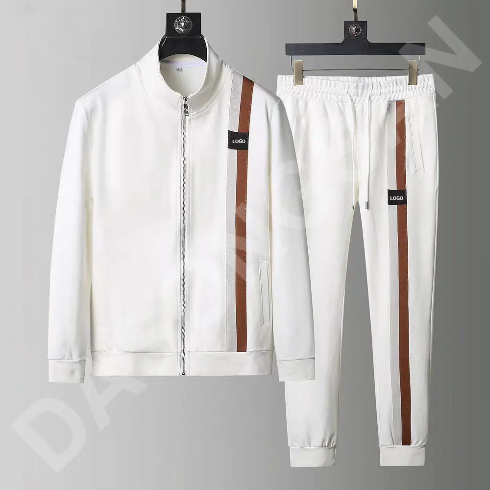 Yeni moda spor M-6xl sıcak erkek fermuar eşofman özelleştirilmiş lüks marka erkek iki adet eşofman tişörtü