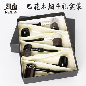 Kenan <b>Smoking</b> Pipe Set Straight Type Portable Solid Wood Detachable Gift <b>Box</b> 6 Pieces - Product Image 5