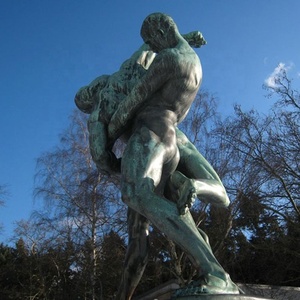 Estatua de combate de bronce para hombres, escultura desnuda de Metal, estilo griego, tamaño real, decoración al aire libre - Product Image 4