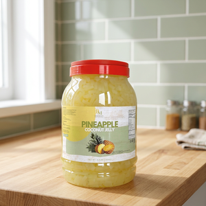 Gelatina de Piña y Coco Bosmos/Nata de Coco en Botella de 3.85 kg, Certificación Halal/HACCP/ISO 22000, Forma de Cubo, para Té de Burbujas - Product Image 3