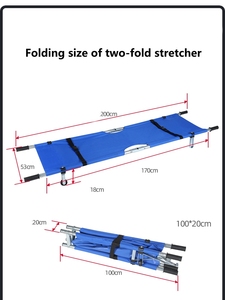 Tandu Pasien Lipat Portabel dari Aluminium Alloy 2 Lipatan Peralatan Medis Darurat Perlengkapan Rumah Sakit - Product Image 3