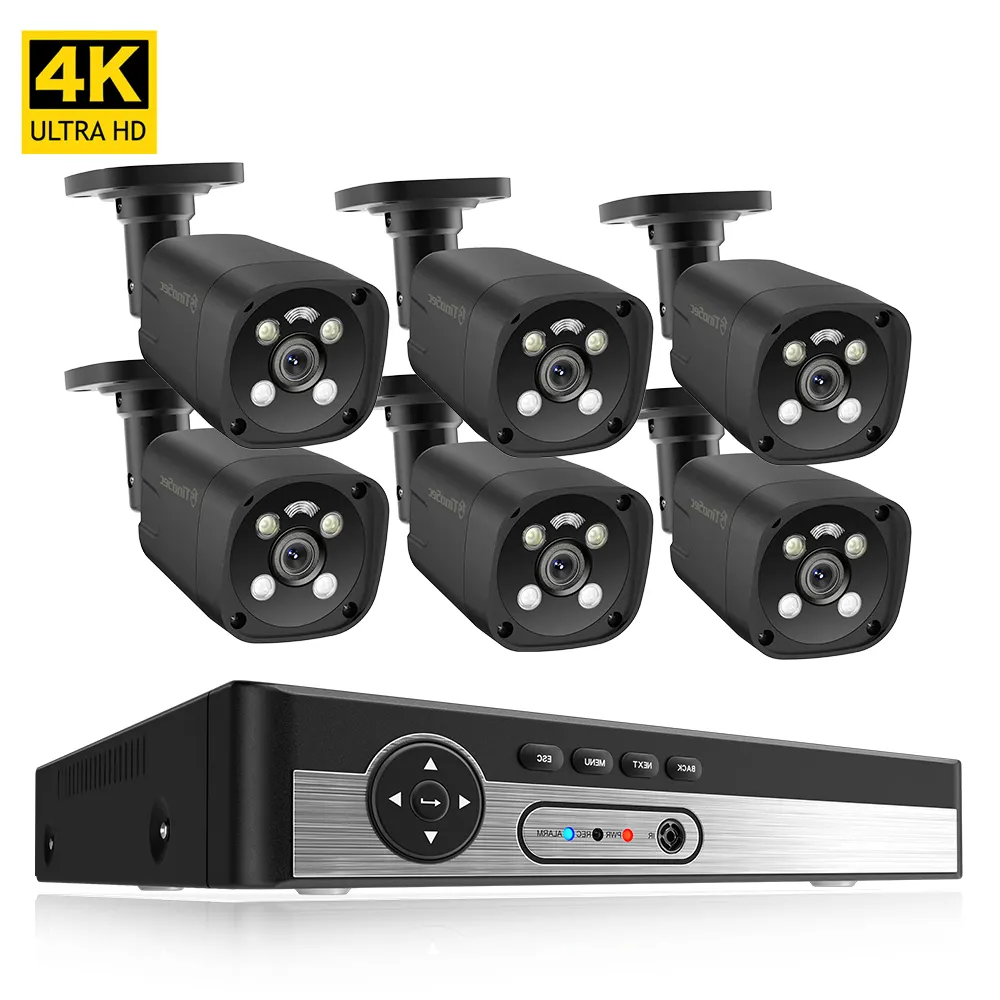 Techage 8Mp CCTV Security System Video Surveillance Kit Audio Alarm 8Channel 8MP Poe Nvr Kit