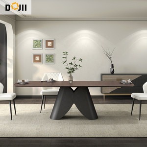 Moderno stile europeo rettangolo disegni tavolo da pranzo con Base in acciaio nordico in legno casa cucina sala da pranzo mobili Villa uso - Product Image 2