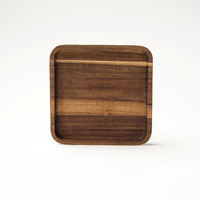 Plateau de service carré en bois d'acacia 17 cm, petit plateau à thé, à collation ou à dessert, logo personnalisé, vente en gros