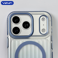 Casing HP VAWI B499 High-end Bisnis Lapis Ganda IMD Bergelombang Anti-Shock Magnetik PC dengan Bantalan Udara Anti-Sidik Jari