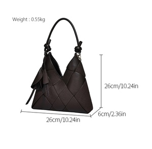 2026高品质定制复古奢华手袋编织PU皮革流浪包设计师女式单肩包 - Product Image 4