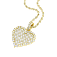 Nouveaux colliers pendentifs en forme de cœur, micro-pavés de CZ, style hip-hop, pour femmes et hommes, bijoux tendance