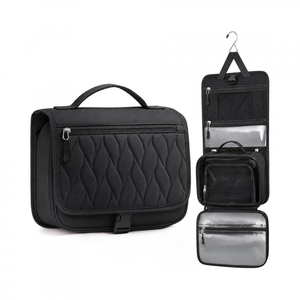 Bolsa de Aseo Colgante Desmontable con Diseño de Diamantes Acolchados, Transparente, Visible, Impermeable - Product Image 4