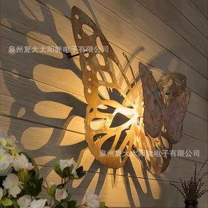 Lampe murale Iron Butterfly E27 Led avec abat-jour marron, décoration murale pour salon - Product Image 3