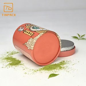 Venta al por mayor de fábrica: Lata cilíndrica de hojalata personalizada impresa para almacenar té, café y matcha - Product Image 5