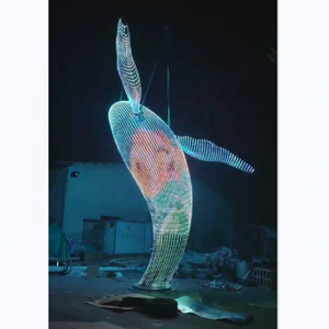 Senzhao chất lượng tuyệt vời tùy chỉnh cá heo thiết kế cảnh quan kiểm soát ánh sáng đường phố ngoài trời cảnh quan <span class=keywords><strong>Motif</strong></span> ánh sáng kim Loại Điêu khắc - Product Image 2