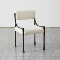Chaise de salle à manger moderne de luxe en cuivre pur, fauteuil en velours design, chaise de loisirs artistique pour la décoration de villas et de maisons de prestige