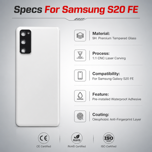 Coque arrière en verre pour Samsung Galaxy S20FE, remplacement du boîtier de batterie avec accessoires pour objectif de caméra, vente en gros - Product Image 5