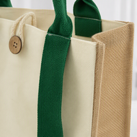 Sac fourre-tout de luxe en lin et jute pour spa et bien-être féminin, avec logo calligraphié, imprimé floral, poignée en ruban décoratif, personnalisation OEM/ODM