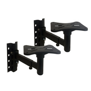 Wall Mount Speaker <b>Brackets</b> Pair <b>Black</b> Adjustable Audio Video Accessories - Product Image 1