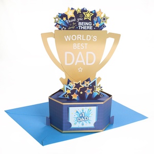 Tarjeta de Felicitación 3D Personalizada para el Dí<span class=keywords><strong>a</strong></span> del <span class=keywords><strong>Padre</strong></span>, Tarjeta Pop-up de Papel, Tarjeta de Cumpleaños para el Mejor Papá del Mundo, Venta al Por Mayor - Product Image 1