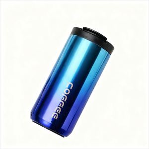 Taza de Café Reutilizable Ecológica de Acero Inoxidable con Aislamiento Térmico de 6-12 Horas, Termo para Bebidas Calientes y Frías con Recubrimiento en Polvo, Diseño Recto - Product Image 3