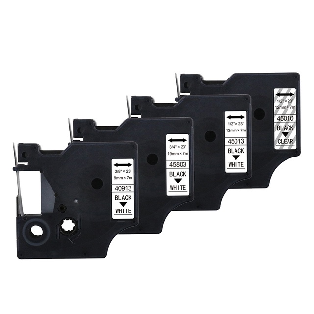 INK-POWER 45013 40913 45803 45010 Black on White Compatible Label Tape Cartrige for DYMO D1 Labelmanager 360d 280 160 Printer