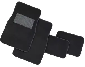 Universal size non-slip 3D universal black 4-piece full car floor mat velvet car mats with pvc spike backing