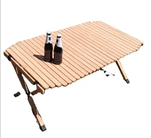 Tuoye extérieur Portable pliable corée barbecue en bois Table à oeufs Table de Camping en bois