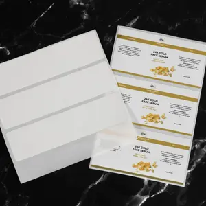 Индивидуальный размер дизайн логотипа Печать Клейкая наклейка для печати этикетки для ухода за кожей сыворотка косметика - Product Image 5