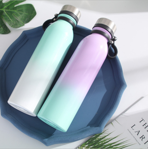 الإبداعية هدايا الشركات الاجتماع السنوي سيليكون رجاجات طبخ مع مقبض مكنسة من الفولاذ المقاوم للصدأ معزول زجاجة المياه - Product Image 4