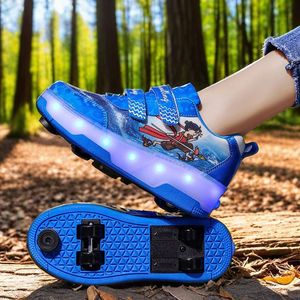 Children's Roller <b>Shoes</b> Pink Led Light Up Wheels For Girls Casual Wear Size 31 - Product Image 2