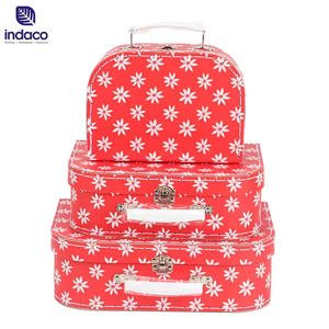 Valise en carton imprimée de fleurs, valise en papier vintage à motifs floraux avec boucle et poignée métalliques, boîte de rangement décorative pour la maison, boîte cadeau - Product Image 6