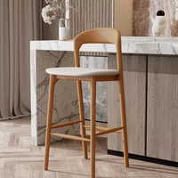 Meistverkaufter Barhocker aus Massivholz mit Ledersitz im modernen minimalistischen Stil, ideal für Hausbars, Cafés und Fitness-Studios.