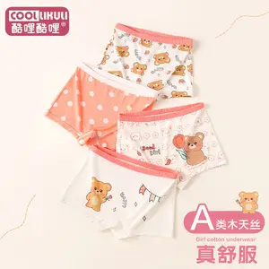 4 pezzi logo personalizzato del marchio OEM 2024 nuovo Design per bambini slip 100% cotone biologico per bambini e ragazze biancheria intima