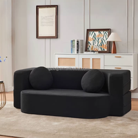 Sofá Cama Plegable con Cubierta de Tela de Pana y Relleno de Espuma de Alta Densidad, Compresión al Vacío, Diseño BTCS004 para Sala de Estar