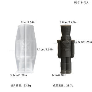 Moule en silicone pour <span class=keywords><strong>la</strong></span> fabrication de bougies, décoration de Noël, moule 3D de soldat casse-noisette court, statue de roi pour <span class=keywords><strong>la</strong></span> fabrication de bougies en cire de soja, ornements en plâtre DIY - Product Image 5