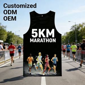 Camiseta Deportiva sin Mangas para Maratón, Sublimada, de Secado Rápido, con Estampado Completo, para Maratón de Colores - Product Image 1
