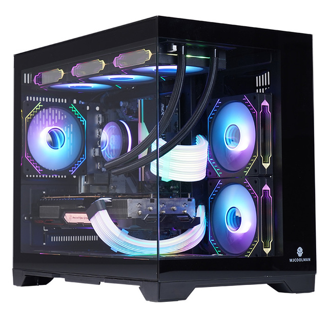 2026 Factory Wholesale Doble Templado Pc Gamer Mid Tower Pc Gaming Full Set case Computer