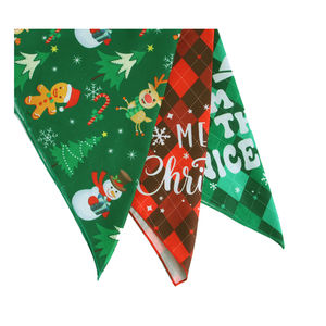 Solid Pattern Pet Christmas Drool Towel New Wholesale Dog Bib Cat Triangle Towel Made Polyester Cotton Pet Accessories - Product Image 2