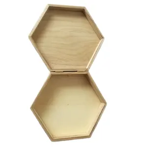 China Professional Supplier Hexagon Shaped Wooden Chocolate Candy Gift Packing Box Customized Logo