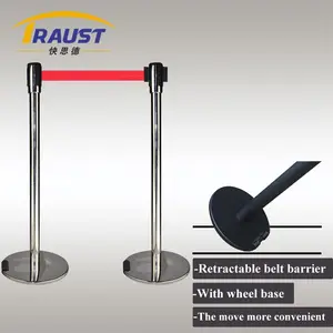 Traust ขายส่งการควบคุมฝูงชนสแตนเลสแบบพกพาข้ามอุปสรรคหด Stanchions