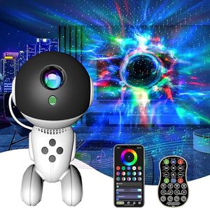 Projecteur Robot 14 Couleurs <span class=keywords><strong>Veilleuse</strong></span> Aurore Lampe Étoile Lune Haut-parleur Projecteur de Bruit Blanc Télécommande Lumières <span class=keywords><strong>Plafond</strong></span> Nuage - Product Image 1