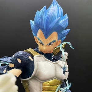 Figurine Premium DBZ <span class=keywords><strong>Vegeta</strong></span> Super Saiyan Blue endommagée par le combat avec effets <span class=keywords><strong>de</strong></span> foudre bleue et <span class=keywords><strong>costume</strong></span> détaillé pour les collectionneurs d'anime - Product Image 3