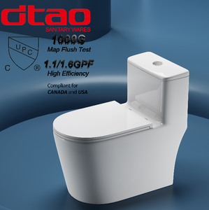 Inodoro Americano de Cerámica Personalizado UPC, Inodoro Alargado de Una Pieza con Descarga Sifónica - Product Image 1