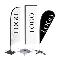 Drapeau Rectangle Publicitaire Extérieur Imprimé Kit Mât Plume Personnalisé Forme Goutte d'Eau avec Logo Festival Drapeau Plume Personnalisé